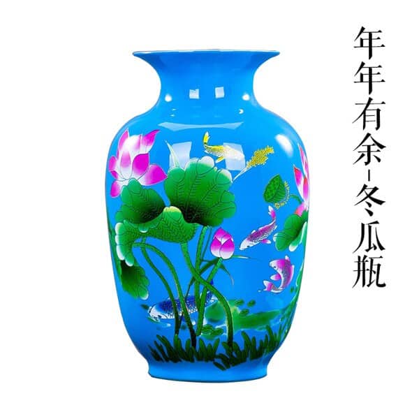 Vase japonais de couleur bleu en porcelaine Style A