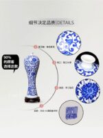 Vase japonais de couleur bleu et blanc design rétro_5