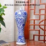 Vase japonais de couleur bleu et blanc design rétro_6