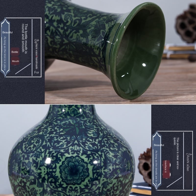 Vase japonais en céramique de couleur vert nouvelle collection_1