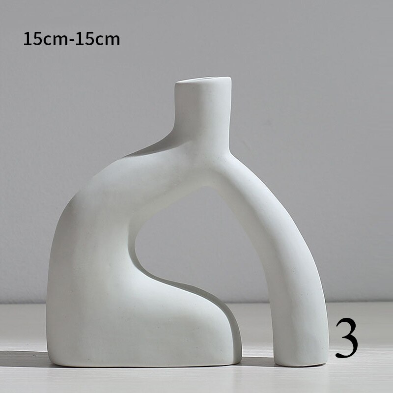 Vase moderne à fleurs séchées en céramique Blanche Chine