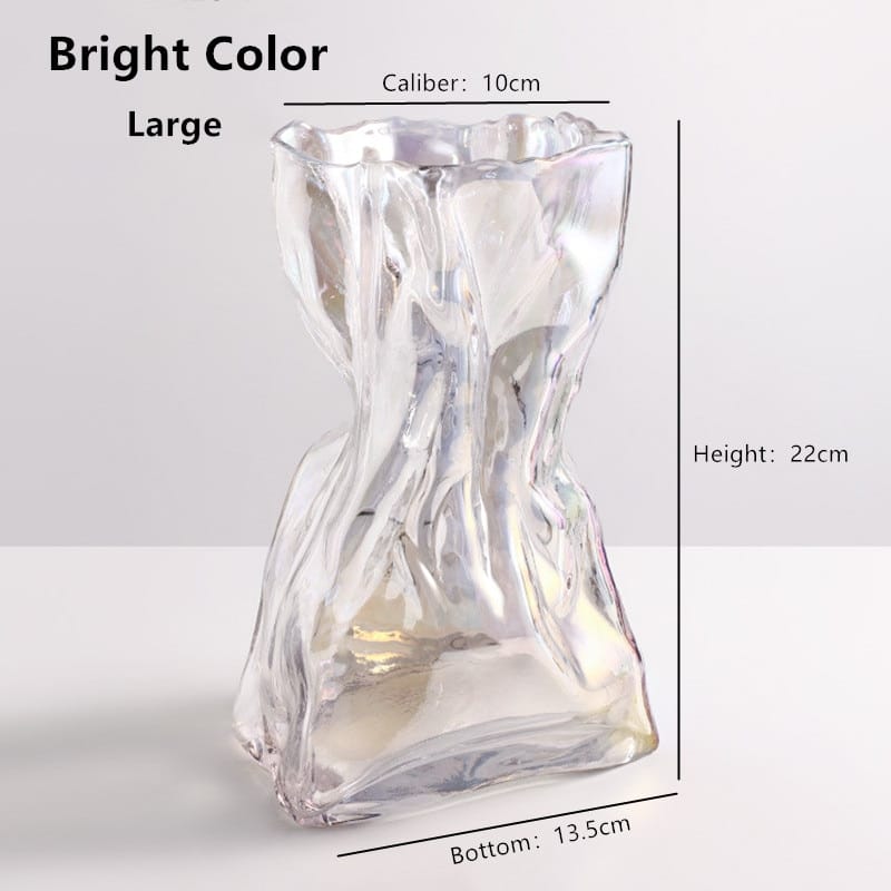 Vase moderne décoratif à fleurs en verre Transparent 10*22*13.5cm Chine