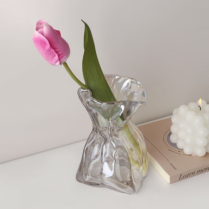 Vase moderne décoratif à fleurs en verre Transparent_2