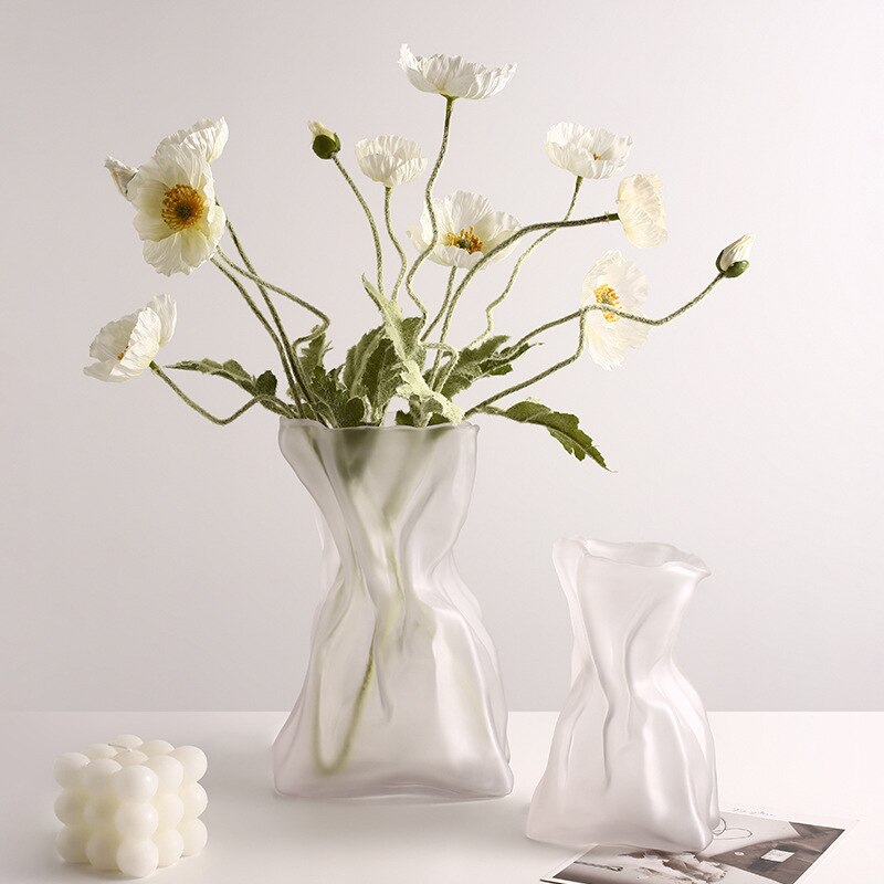Vase moderne décoratif à fleurs en verre Transparent_3