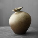 Vase noire japonaise ancien en céramique fait à la main_7