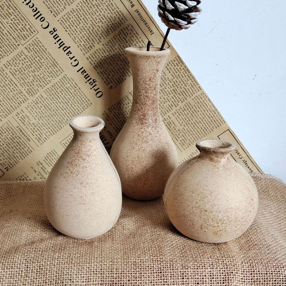 Vase nordique élégant en bois brut pour décoration de maison_1