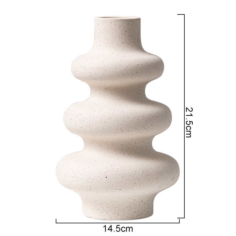 Vase nordique en céramique beige modèle unique_3