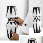 Vase nordique en céramique noir et blanc design originale_6