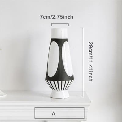 Vase nordique en céramique noir et blanc design originale A