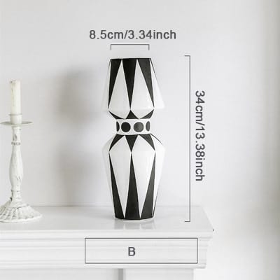 Vase nordique en céramique noir et blanc design originale B