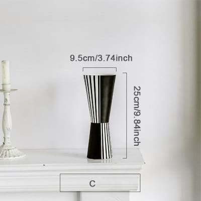 Vase nordique en céramique noir et blanc design originale C