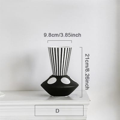 Vase nordique en céramique noir et blanc design originale D