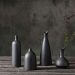 Vase nordique en porcelaine noire style vintage_13