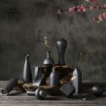 Vase nordique en porcelaine noire style vintage_7