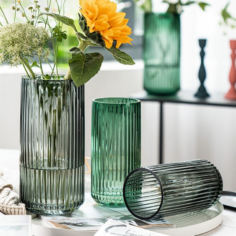Vase pour décoration de table en verre Transparent motif arbre_1