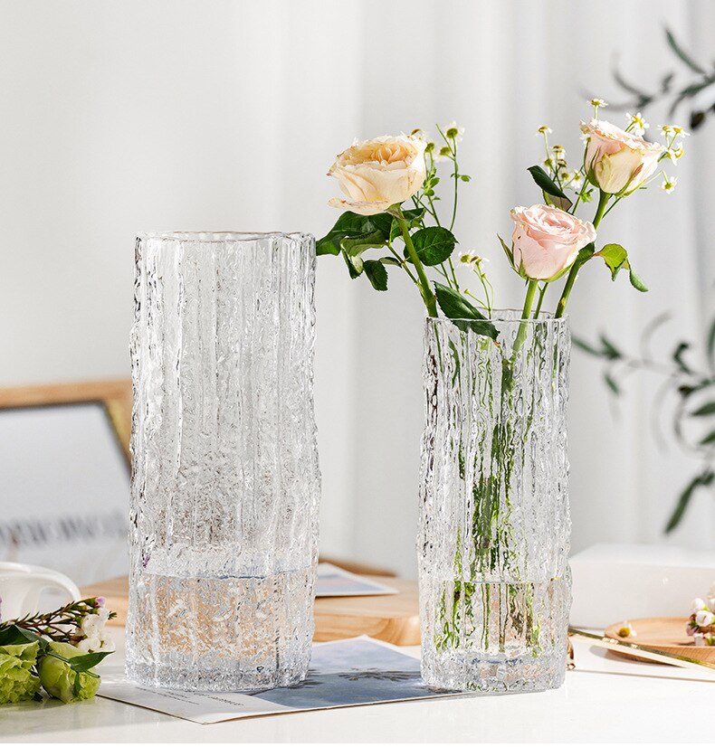 Vase pour décoration de table en verre Transparent motif arbre_4
