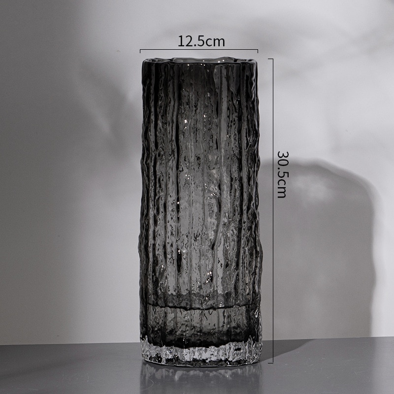 Vase pour décoration de table en verre Transparent motif arbre L