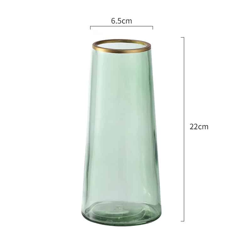 Vase pour table simple design en en verre doré_4