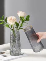 Vase pour table simple design en en verre doré_7