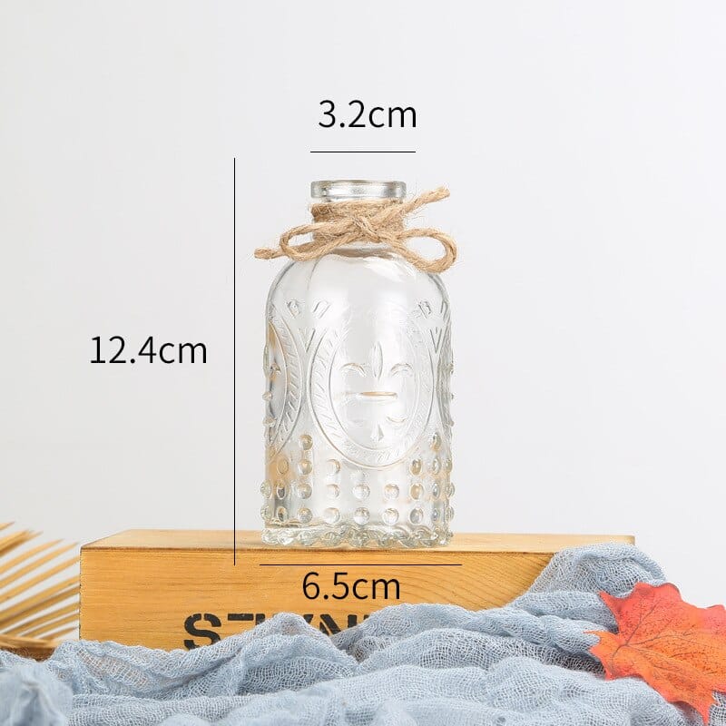 Vase sculpté Simple et créatif en verre avec bouchon liège Transparente