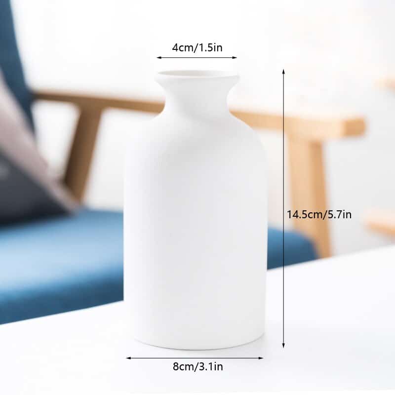 Vase simple blanc en céramique givrée_2