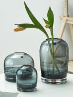 Vase simple de design européen en verre coloré Transparent_9
