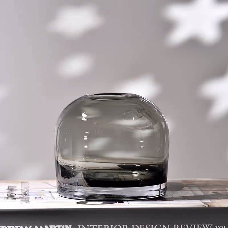 Vase simple de design européen en verre coloré Transparent Chine__