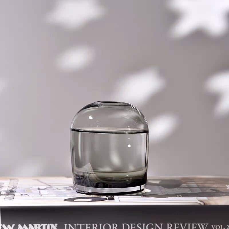 Vase simple de design européen en verre coloré Transparent Chine___
