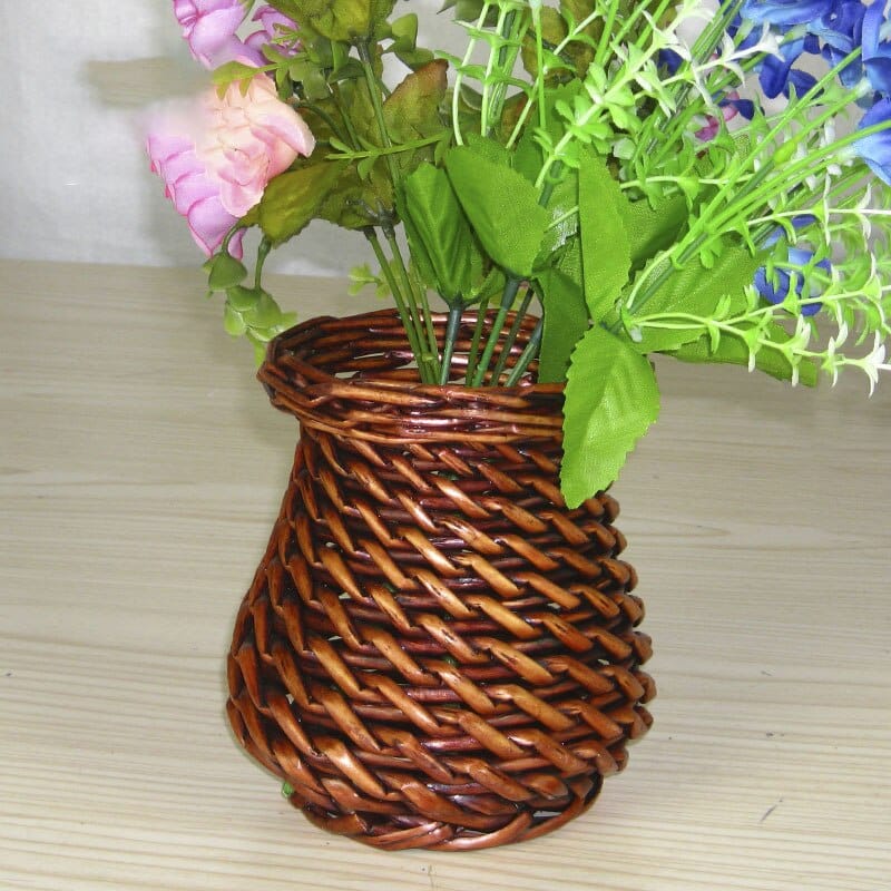 Vase simple en rotin et osier pour décoration de table_6