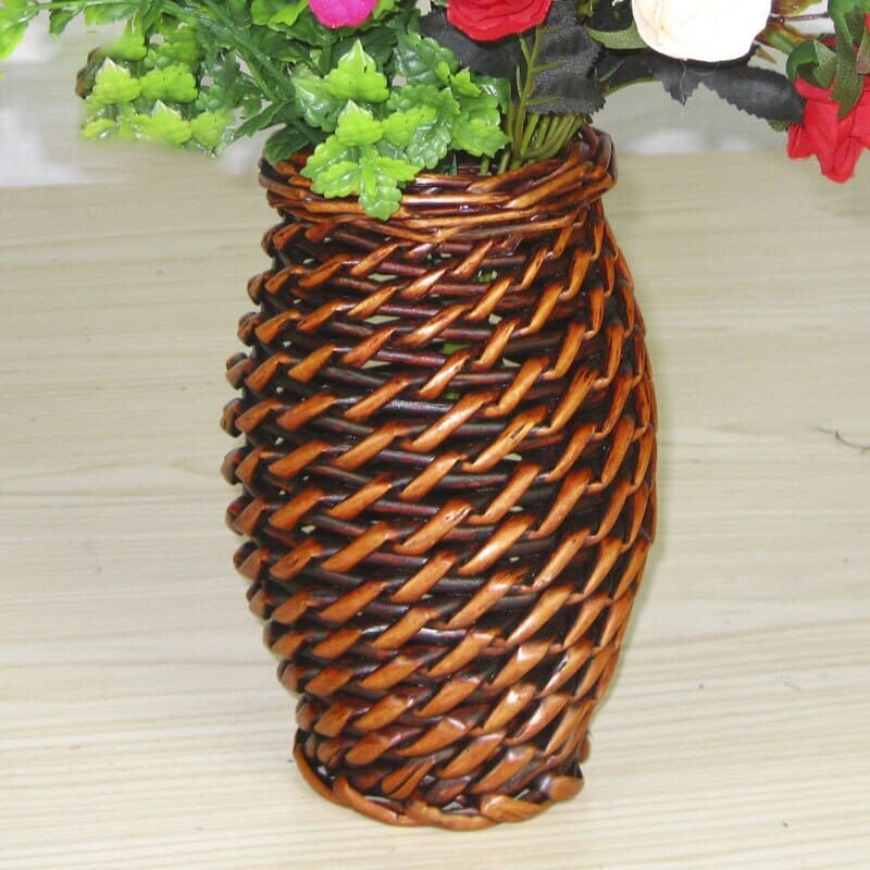 Vase simple en rotin et osier pour décoration de table Ventre de pot