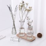 Vase simple en verre Transparent pour fleurs séchées_7