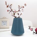 Vase stylé nordique bleu en imitation céramique et plastique_8
