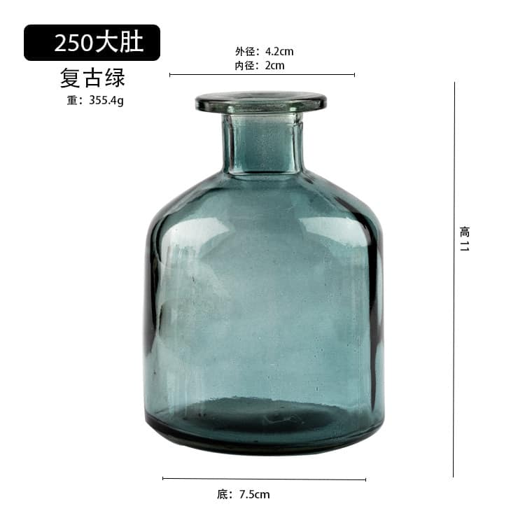 Vases en verre multicolore Classique avec bouchon liège Bleue Chine
