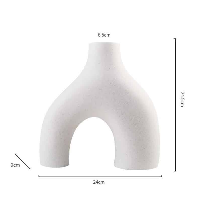 Vases moderne blanc en céramique simple pour centre de table_3