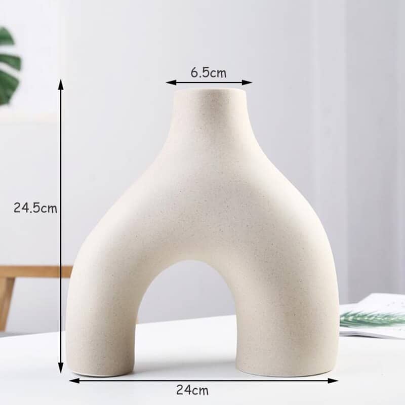 Vases moderne blanc en céramique simple pour centre de table Beige