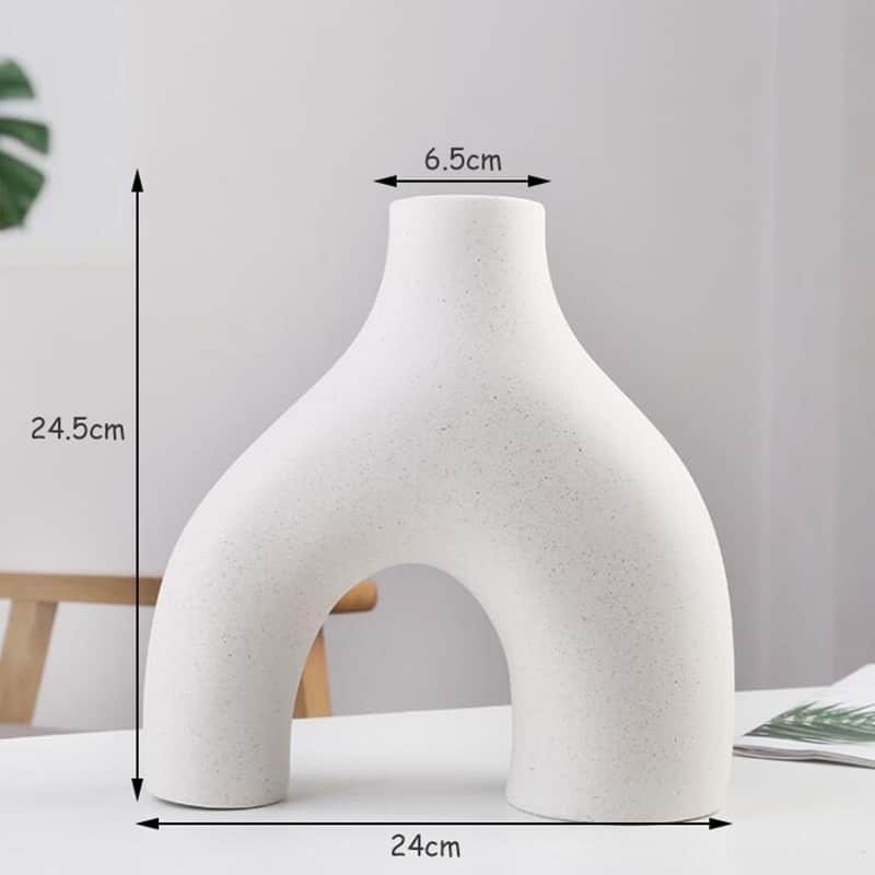 Vases moderne blanc en céramique simple pour centre de table Blanche